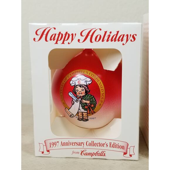 Christmas Tree Ball Ornament Campbell's 1997 1988 Mm Mm Good New In Box x2 - Picture 2 of 11